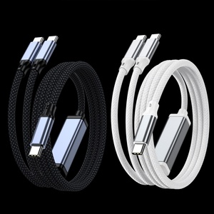 100W Hızlı Şarj 5A 20V PD Naylon Örgülü USB-C - Type-C Splitter Kablo, Alüminyum Alaşımlı Hızlı Şarj Kutusu ile - Product Image 4