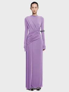 Abito <span class=keywords><strong>da</strong></span> <span class=keywords><strong>sera</strong></span> lungo personalizzato nuovo di lusso 2025 di alta qualità a pieghe a vita alta sottile marrone <span class=keywords><strong>abiti</strong></span> <span class=keywords><strong>da</strong></span> festa eleganti - Product Image 4