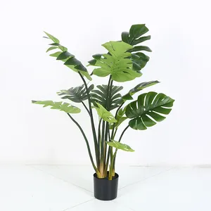 批发 Monstera deliiosa 曲率乌龟植物家居装饰假人造乌龟背曲率 sp