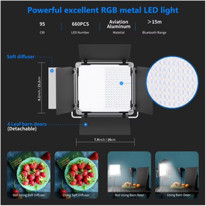 Panneau lumineux LED Neewer modèle RGB 660, éclairage vidéo LED, éclairage coloré, lampe de remplissage pour studio photo, diffusion en direct, 50W - Product Image 4