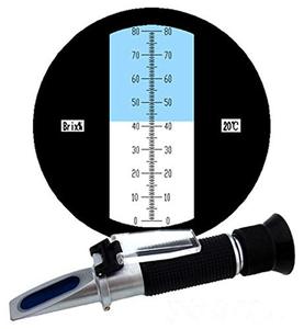 Réfractomètre Brix portable en alliage d'aluminium 0~80% avec précision <span class=keywords><strong>de</strong></span> 2% pour mesurer la teneur en sucre des fruits, du <span class=keywords><strong>sirop</strong></span> d'érable et autres boissons sucrées - Product Image 1