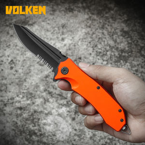 Cuchillo plegable para acampar con vidrio de interruptor de seguridad roto - Product Image 2
