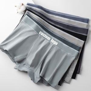 Fabricant de sous-vêtements en soie glacée de couleur unie sans couture pour garçons hommes été boxer slips jeunesse couleur unie sous-vêtements respirants - Product Image 2