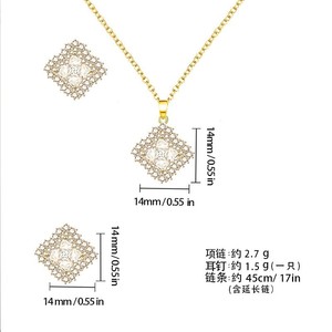 Shining Pearl Copper Jewelry <b>Set</b> <b>Square</b> Shape Bezel Setting Party Women's Fashion Luxury - Product Image 5