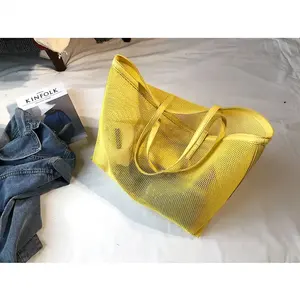Bolsos de playa de malla de moda de gran capacidad, bolsos de mano para mujer, bolsos de compras - Product Image 2