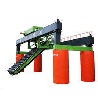 Retourneur de compost motorisé à plaques, système d'alimentation et de déchargement automatique, équipement de fermentation à cuve profonde pour la ferme