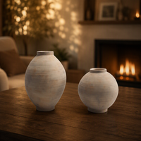 Vase de table en céramique rustique style Wabi-Sabi, peint à la main, fait main, écologique, décoration d'intérieur, fabriqué en Chine