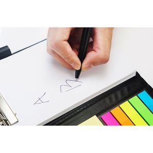 Business Office Logo Paper Bricks Style <b>Sticky</b> <b>Note</b> Set with Pen PU Leather Memo Clip Tearable Creative Memo Pad - Product Image 4
