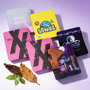 Bolsa de Mylar de Doble Cara, Mate, Suave al Tacto, Impresa Digitalmente, a Prueba de Niños, con Cierre Deslizante, a Prueba de Olores, para 3.5g y 7g - Product Image 1