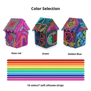 Planche d'activités sensorielles en silicone anti-stress, cube de puzzle 3D DIY, jouet unisexe à partir de 14 ans, best-seller - Product Image 3