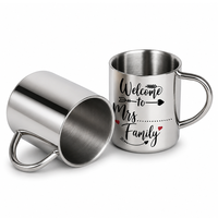 Mug à café isotherme en acier inoxydable à double paroi avec logo personnalisé, avec poignée, pour le camping, les voyages en plein air, tasse à thé