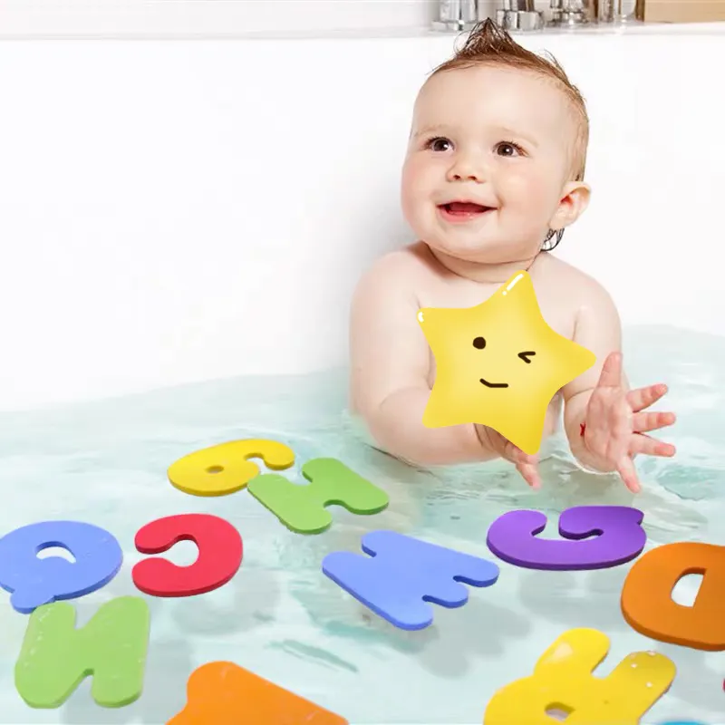 Juguetes personalizados de baño de espuma EVA para niños, juguetes educativos no tóxicos con letras del alfabeto, juego de letras