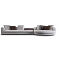Ensemble de canapés de luxe italiens pour salon, meubles modernes en tissu et cuir