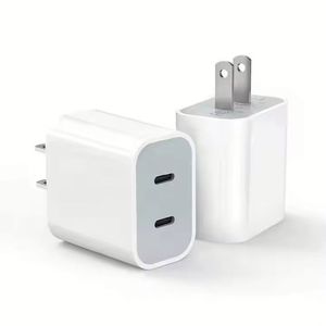 อะแดปเตอร์แปลงไฟแบบ Dual PD สำหรับผนัง มาตรฐาน US/EU ชนิด Type C กำลังไฟ 40 วัตต์ ชาร์จเร็ว สำหรับโทรศัพท์มือถือ - Product Image 1