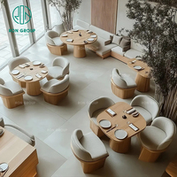 Ensemble de chaises de table de restaurant en bois de chêne commercial simple personnalisé minimaliste pour thé cafés restauration rapide vente en gros