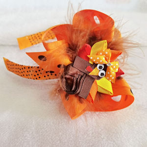 Diadema de Boutique para Halloween, Lazos para el Cabello de Otoño, Diadema de Pavo para Niños, Accesorios para el Cabello - Product Image 3
