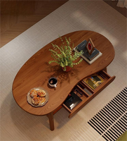 Table basse de salon en bois avec rangement, style antique, taille personnalisable pour hôtel et appartement