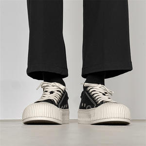 Chaussures basses en toile respirantes anti-usure à lacets personnalisées pour hommes, chaussures décontractées polyvalentes pour étudiants - Product Image 5