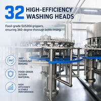Machine de remplissage, rinçage et bouchage automatique 3-en-1 pour eau minérale en bouteilles PET de 250 ml, 500 ml, 1000 ml, 1500 ml, 2000 ml