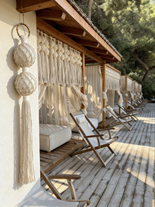 Tapiz de macramé <span class=keywords><strong>mexicano</strong></span> con flecos individuales y diseño de cuadrícula, artículos decorativos para colgar en la pared, para un hogar acogedor - Product Image 3