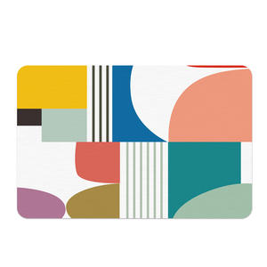 Alfombra de baño de tierra de diatomeas, rectangular, con estampado geométrico divertido, absorbente, de secado rápido, lavable con agua, para baño, sala de estar, dormitorio - Product Image 3