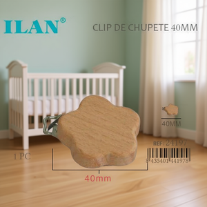 Clip per Ciuccio Ilan 40Mm Accessorio per Neonati in Legno - Product Image 3