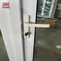 Porte battante intérieure en PVC/UPVC, double vitrage trempé anti-ouragan, en plastique et acier, vente en gros