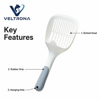 Pelle à litière antiadhésive avec crémaillère, support sur pied, design à fentes, outil de nettoyage des déchets d'animaux, vente en gros