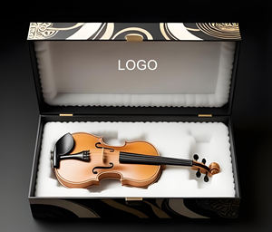 Caja de Exhibición para Arpa de Lujo con Interior de Terciopelo y Embalaje de Regalo con Estampado Dorado, Ideal para Entusiastas de la Música - Product Image 1