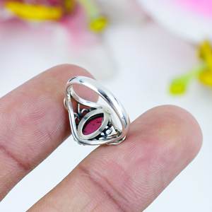 Nueva Llegada, Joyería Fina, Anillo Solitario de Plata de Ley 925 para Mujer, Granate Natural, Corte Marquesa, Engaste en Bisel, para Boda o Fiesta - Product Image 3