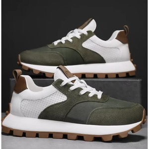 Calzado Deportivo Informal de Lona Sólida Transpirable de Alta Calidad con Forro de Cuero Genuino Antideslizante para Hombre - Product Image 2