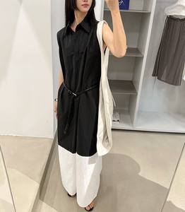 2025 OEM Primavera Verano nuevo elegante largo elegante de gama alta ligero de lujo vestido sin mangas reductor de edad <span class=keywords><strong>para</strong></span> mujeres con cinturón - Product Image 3