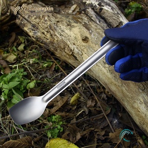 Ensemble de cuillères de camping en titane, 2 pièces, ustensiles de cuisine légers pour la cuisine et les voyages en toutes saisons - Product Image 5