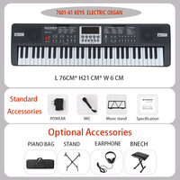 Teclado de Piano Electrónico Profesional OEM con 61 Teclas, Instrumentos Musicales