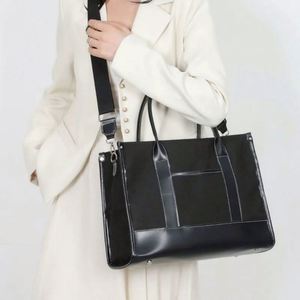 Water Resistant <b>Large</b> Reusable <b>Canvas</b> Tote <b>Bags</b> with PU Handles for Gift Shopping - Product Image 6