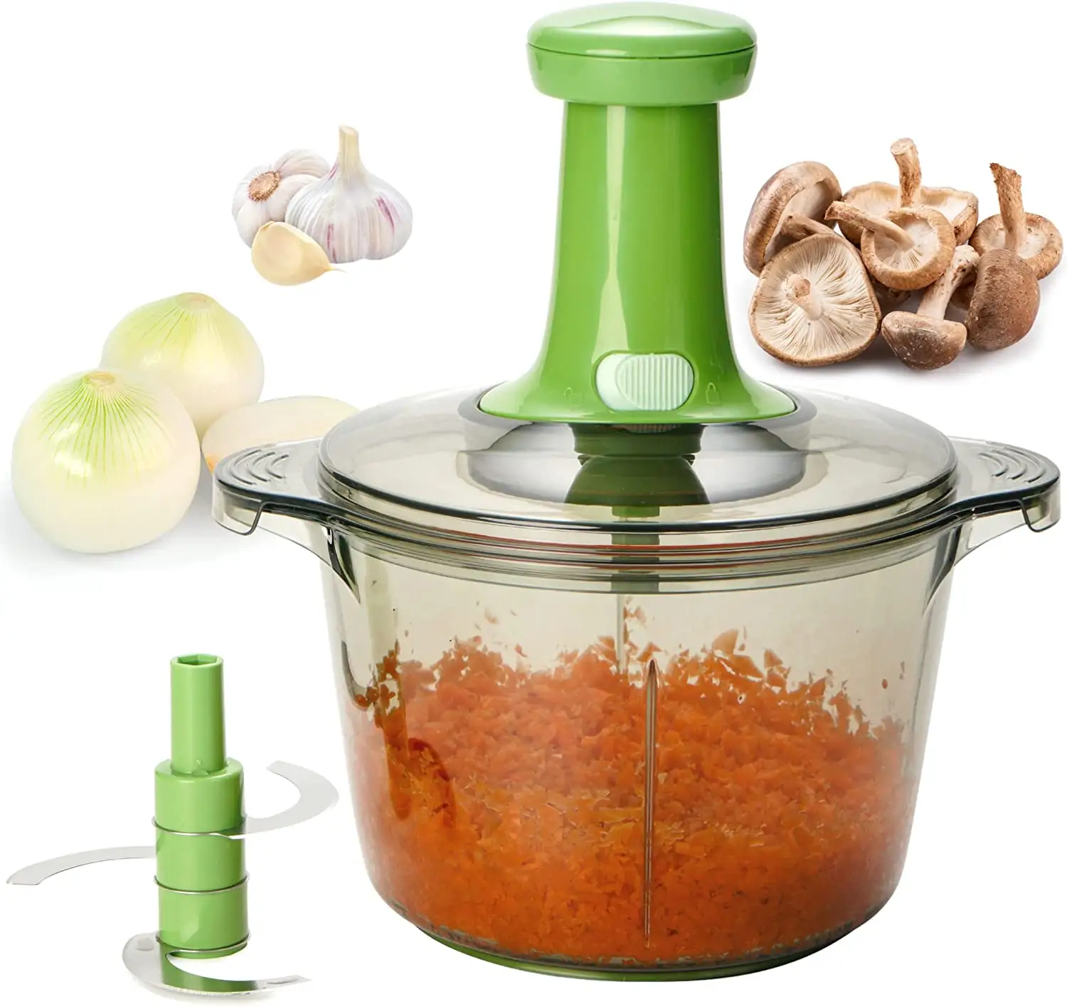 Snelle Handmatige Handpers Chopper Om Groenten Te Hakken Hand Gehouden Chopper Salade Spinner