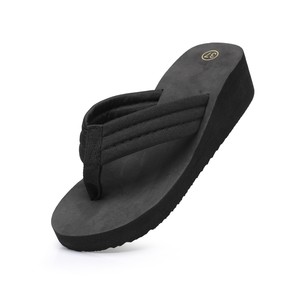 Tongs d'été 2026 pour <span class=keywords><strong>femme</strong></span> en tissu à paillettes et EVA, avec plateforme, antidérapantes, absorption des chocs, pour loisirs quotidiens - Product Image 4