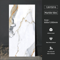 Carrelage intérieur en céramique brillant 60x120 pour appartement, carrelage mural et de sol en porcelaine polie effet marbre