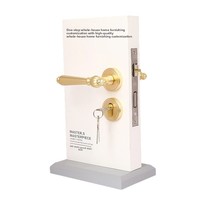 Poignée de porte intérieure en bois à serrure magnétique silencieuse de style français, à clé, pour chambre à coucher