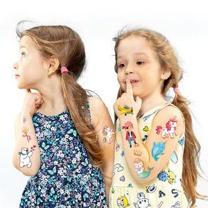 Personalizzazione stampa a colori singoli <span class=keywords><strong>animali</strong></span> simpatici cartoni animati per bambini <span class=keywords><strong>tatuaggi</strong></span> a mano per bambini adesivi - Product Image 1