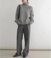 Pull Col Roulé Épais en Cachemire Pur à 100 % pour Femme, Ample et Ajusté, Chandail Basique, Pull en Laine Décontracté pour l'Automne et l'Hiver