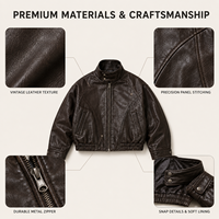 Blouson Bomber en Cuir Col Montant Personnalisé Style Luxe Discret pour Homme, Idéal Course Moto, Prise en Charge de la Broderie OEM