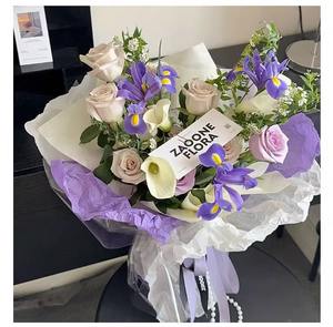 कस्टम जन्मदिन सजावट वाटरप्रूफ फूल रैपिंग पेपर पैकेजिंग धुंध सतह देशी कागज बुकेट पैकेजिंग - Product Image 5