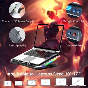 NUOXI 6 Lüfter Kühler Einstellbar Faltbar Tragbar RGB <span class=keywords><strong>Computer</strong></span> <span class=keywords><strong>Notebook</strong></span> Laptop Kühl kissen - Product Image 4