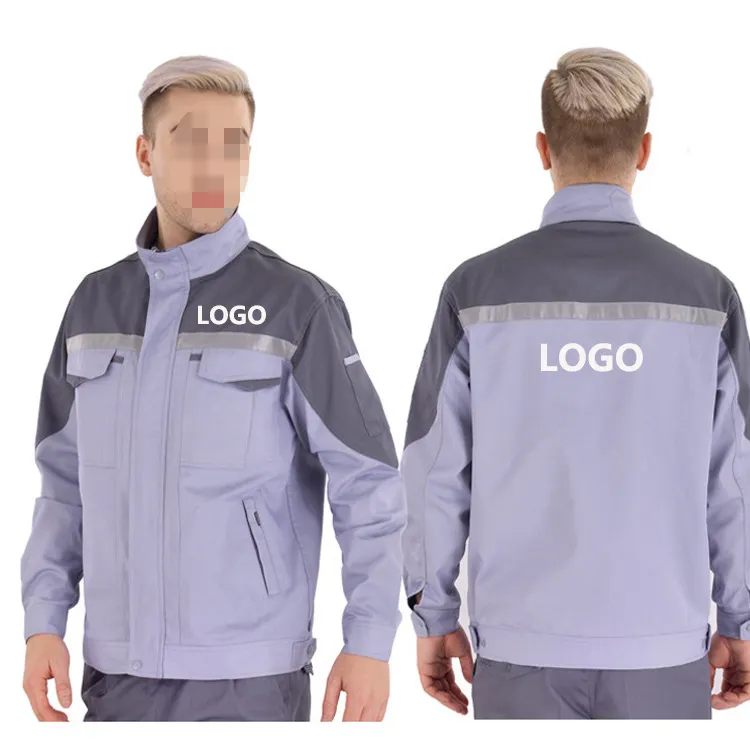 Inşaat iş giysisi pamuk iş Unsex emniyet giyim işçiler için dayanıklı tuval ceket tulum giymek