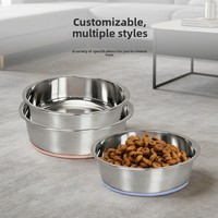 Bestseller - Gamelle classique en métal pour chien avec base antidérapante en silicone, facile à nettoyer, pour chiens et chats, modèle Y-102