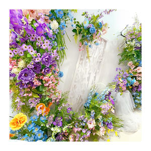 油画风格莫奈花园系列婚礼大厅场景布置摄影照片打孔花墙手工绢花 - Product Image 1