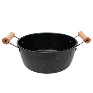 Pot depth 8.5cm caliber 24cm Maifan Stone Non-Stick Deep Frying <b>Pan</b> 5 layer aluminum alloy die casting thickened compound bottom - Product Image 4