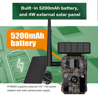 Caméra de sécurité solaire 4G avec diffusion en direct, caméra de chasse 950nm à vision nocturne sans flash avec carte SIM, caméra de surveillance