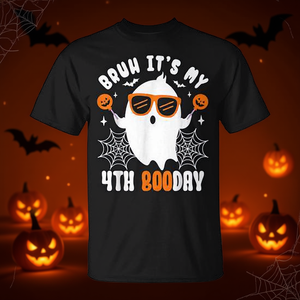 T-shirt d'Halloween Ghost Boo pour anniversaire, unisexe, col rond, manches courtes, impression numérique - Product Image 3